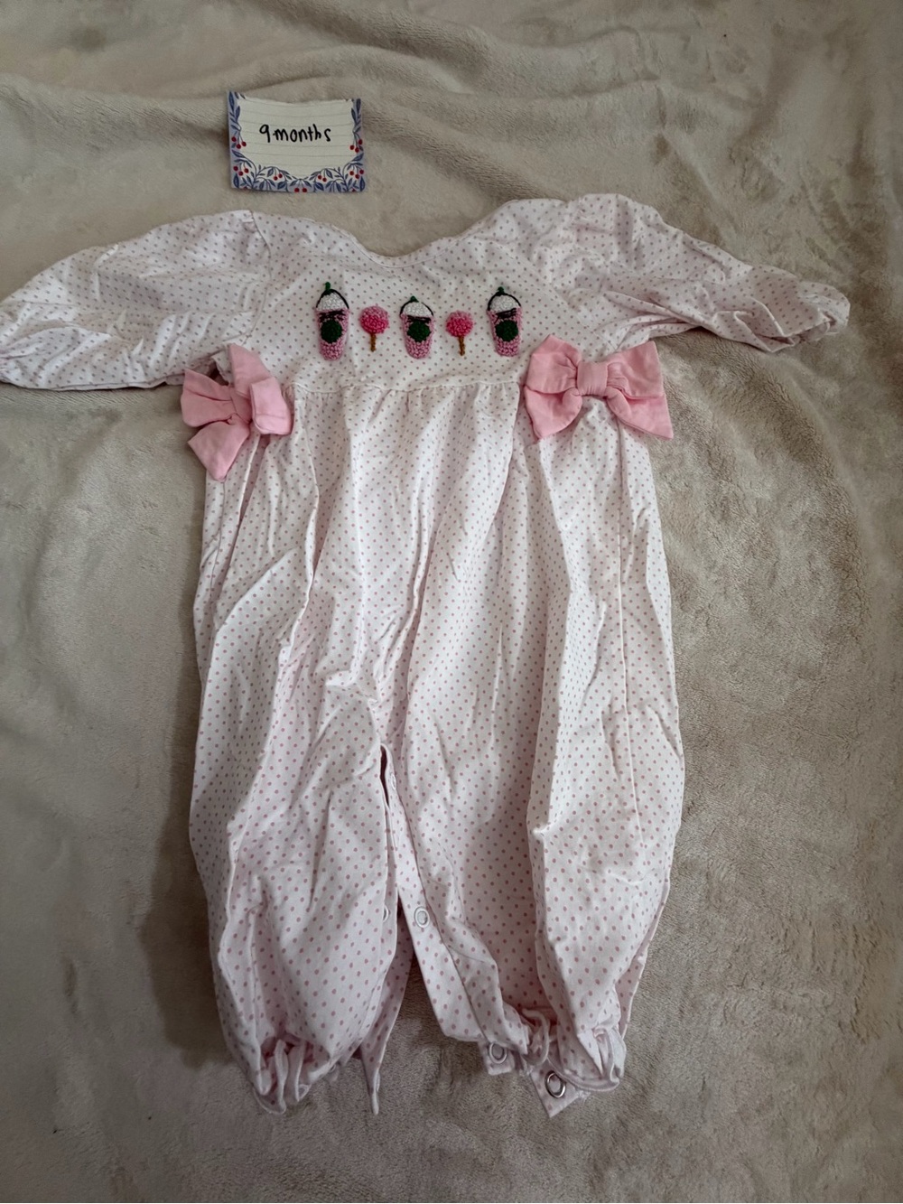 Frappuccino Coffee and Cake Pop Bow Romper